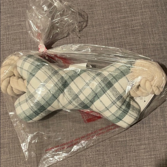 Hearth&Hand with Magnolia Plaid Rope-Bone Pet Toy - Picture 3 of 3